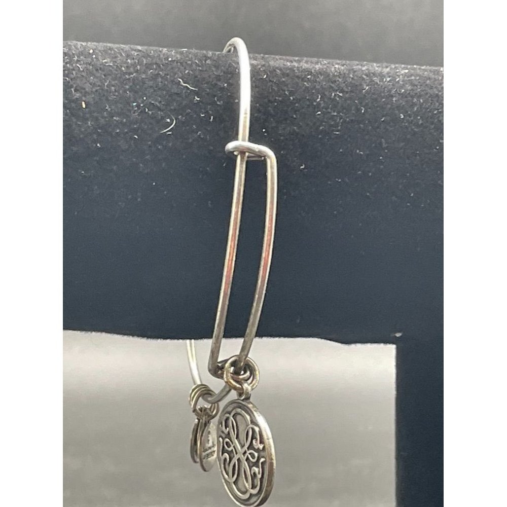 Alex and Ani Silver Tone Path of Life Expandable Charm Bangle Bracelet